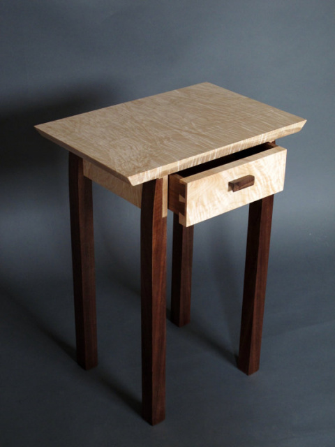modern wood end table with drawer storage